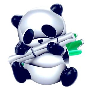 Panda Bamboo Bead Charm Pandora Style